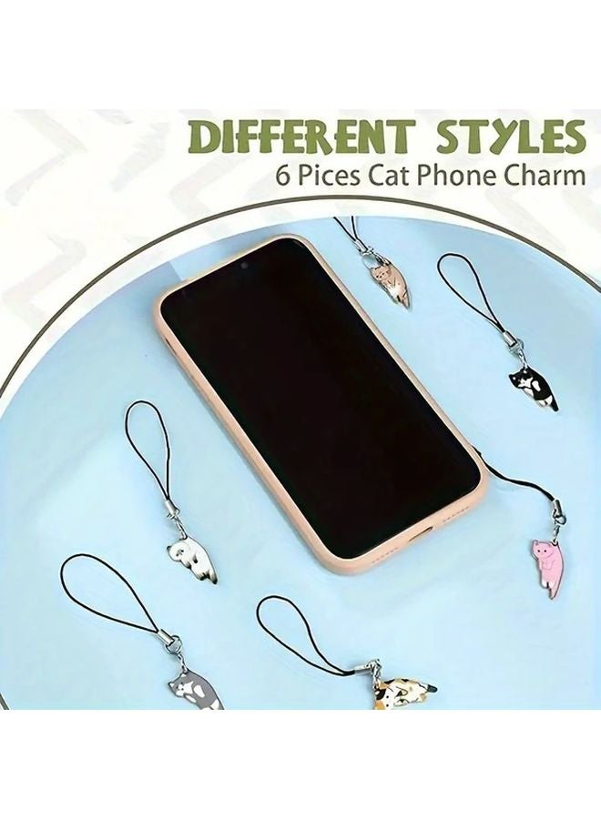 Light Yellow Cat Phone Lanyard With Alloy Charm Durable Black Strap For Bags Accessories - Image 4